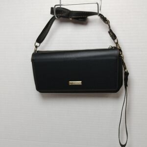 Caseme Sleek Black Leather Wristlet Clutch